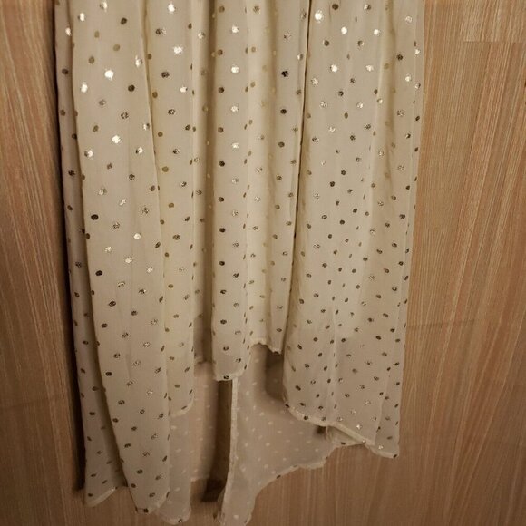 Lush Womens Mixed Material Knit Tulle Metallic Polka-dot Dress Medium - Picture 3 of 7